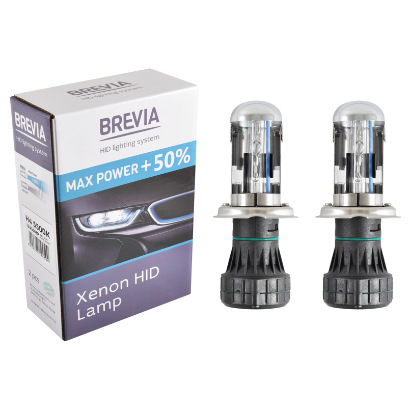Ксенонова лампа Brevia H4 + 50% 5500K 85В 35W P43t-38 KET 12450MP (2шт.)