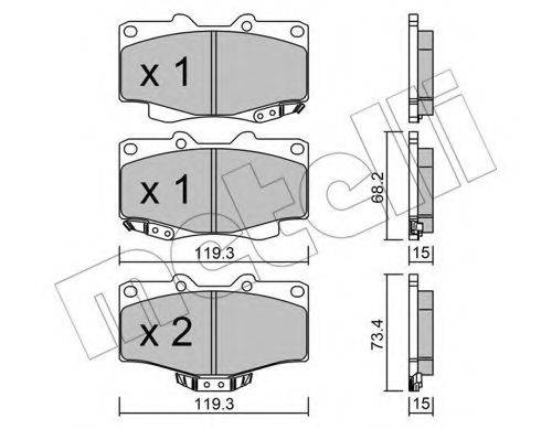 Комплект тормозных колодок, дисковый тормоз METELLI 22-0129-0