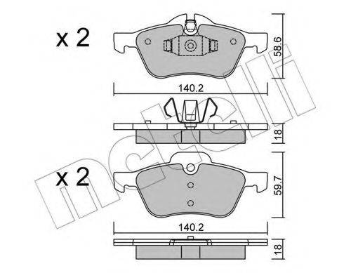 Комплект тормозных колодок, дисковый тормоз METELLI 22-0555-0