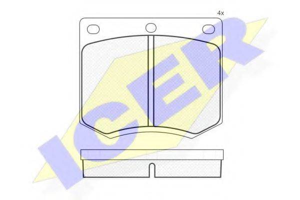 Комплект тормозных колодок, дисковый тормоз ICER 180255