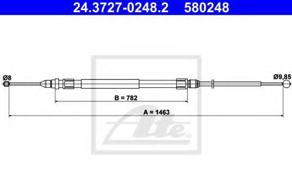 Трос, стояночная тормозная система ATE 24.3727-0248.2