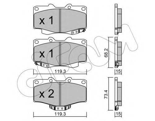 Комплект тормозных колодок, дисковый тормоз CIFAM 822-129-0