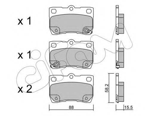 Комплект тормозных колодок, дисковый тормоз CIFAM 822-761-0