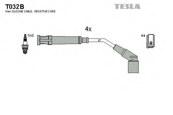 Комплект проводов зажигания TESLA T032B