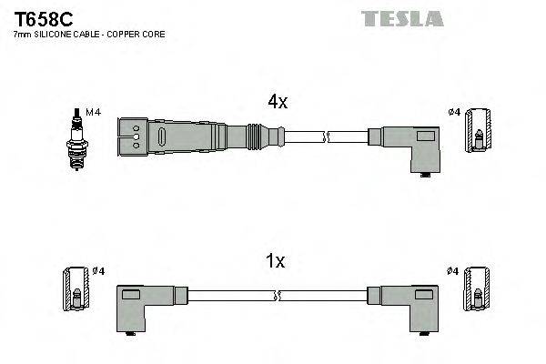 Комплект проводов зажигания TESLA T658C