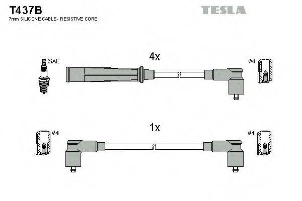 Комплект проводов зажигания TESLA T437B