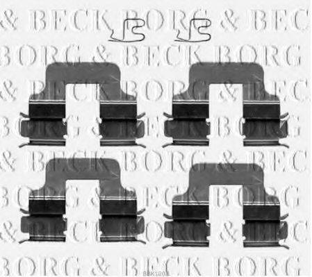 Комплектующие, колодки дискового тормоза BORG & BECK BBK1202