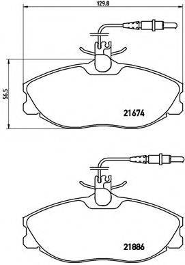 Комплект тормозных колодок, дисковый тормоз BREMBO P 61 057