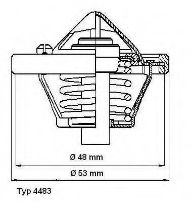 Термостат, охлаждающая жидкость WAHLER 4483.82D